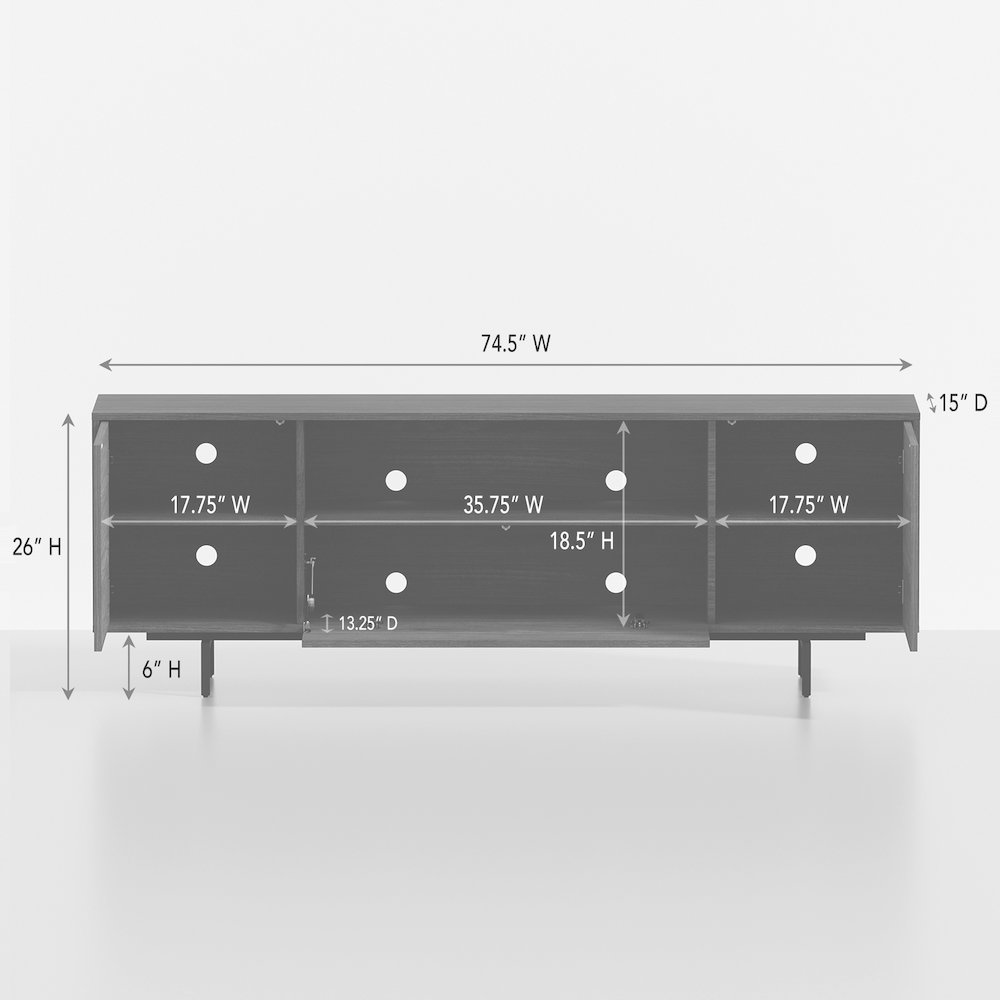 Avichi Black Laminate 3 Door TV Console. Picture 13
