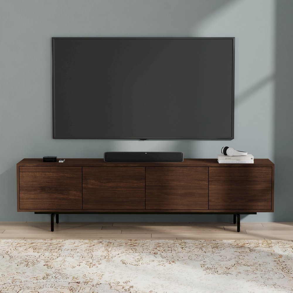 Graysen Walnut Laminate 4 Door TV Console. Picture 5