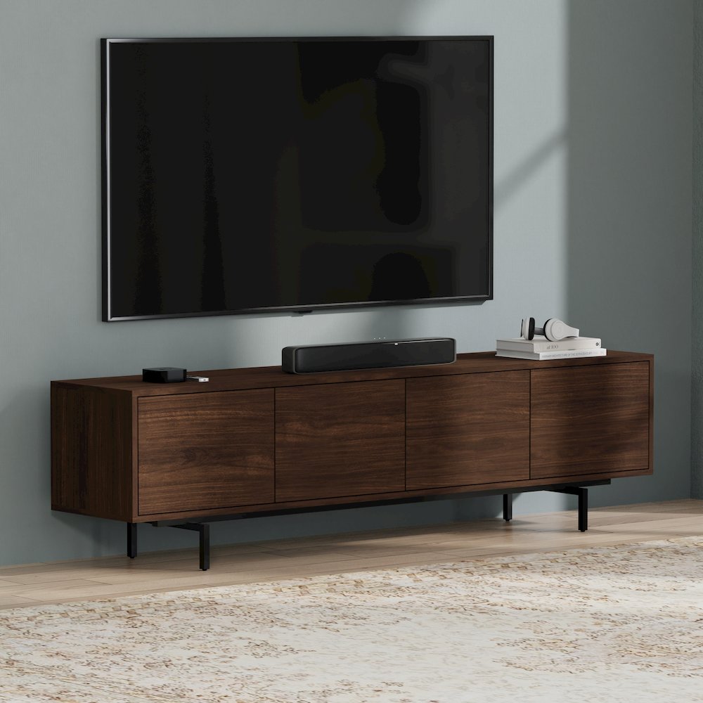 Graysen Walnut Laminate 4 Door TV Console. Picture 6