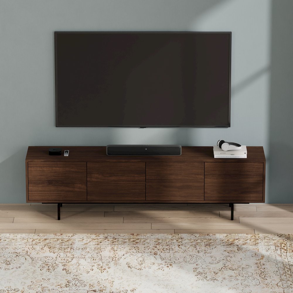 Graysen Walnut Laminate 4 Door TV Console. Picture 8