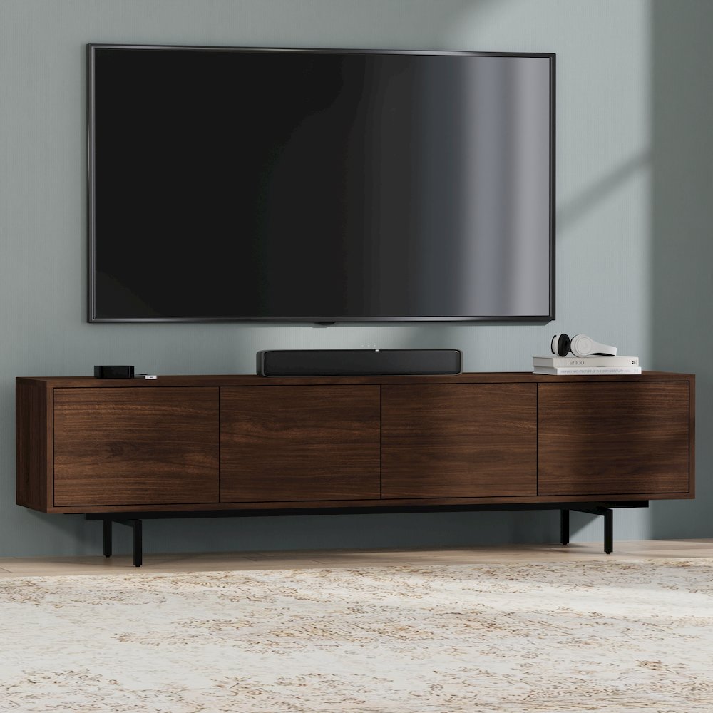Graysen Walnut Laminate 4 Door TV Console. Picture 9