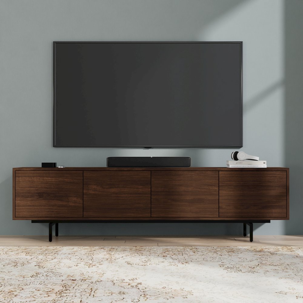 Graysen Walnut Laminate 4 Door TV Console. Picture 10