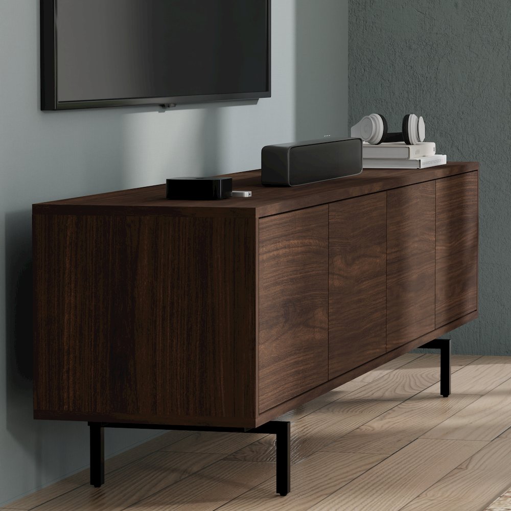 Graysen Walnut Laminate 4 Door TV Console. Picture 11