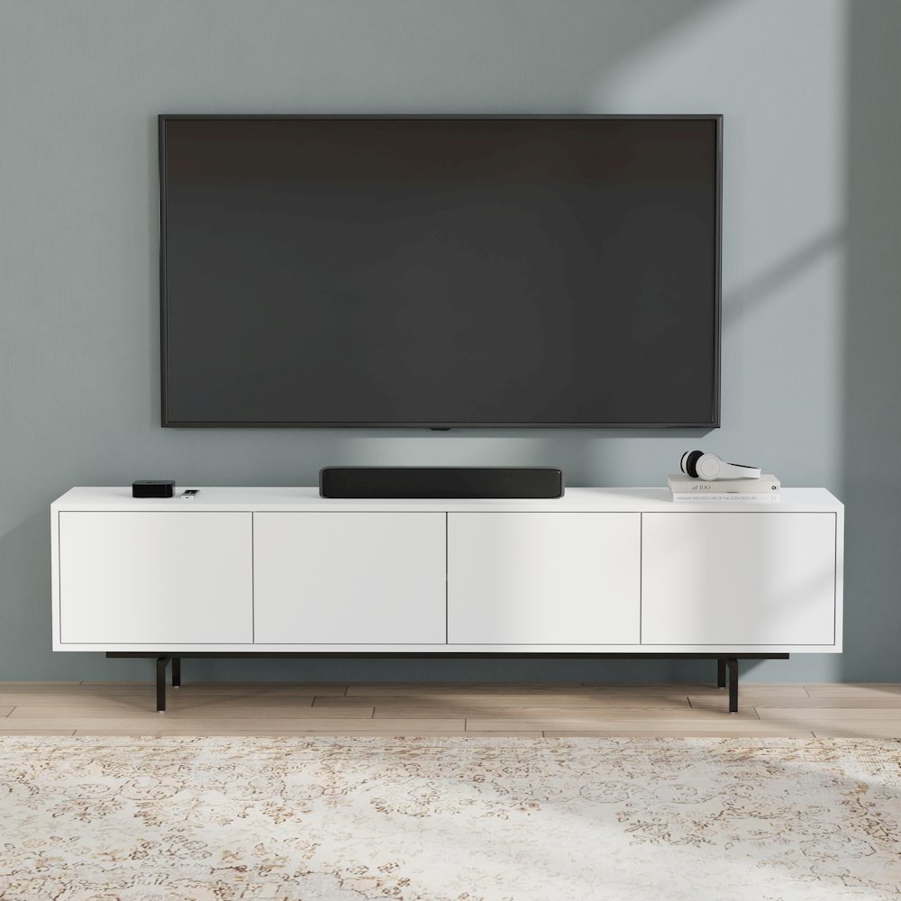 Graysen White Laminate 4 Door TV Console. Picture 13