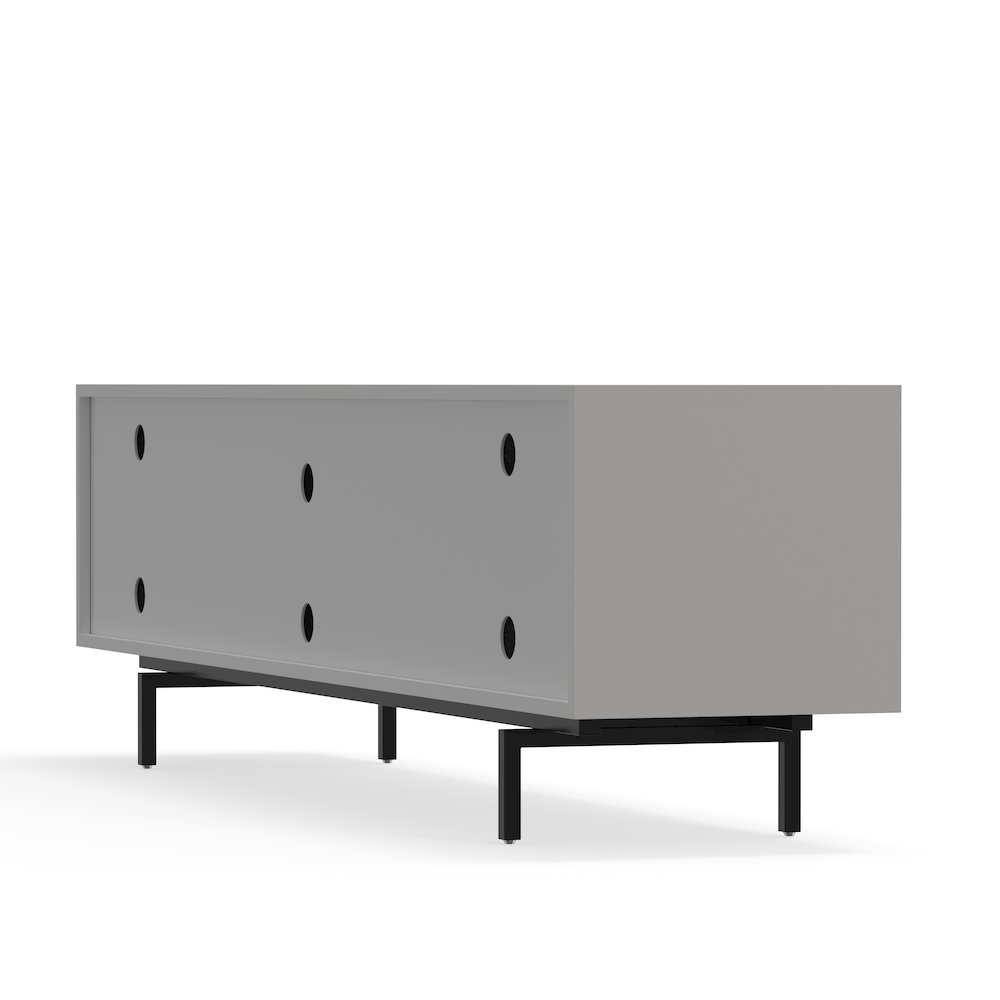 Graysen White Laminate 4 Door TV Console. Picture 4