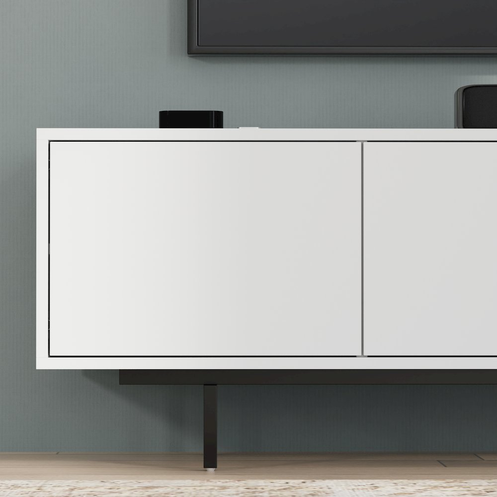 Graysen White Laminate 4 Door TV Console. Picture 21
