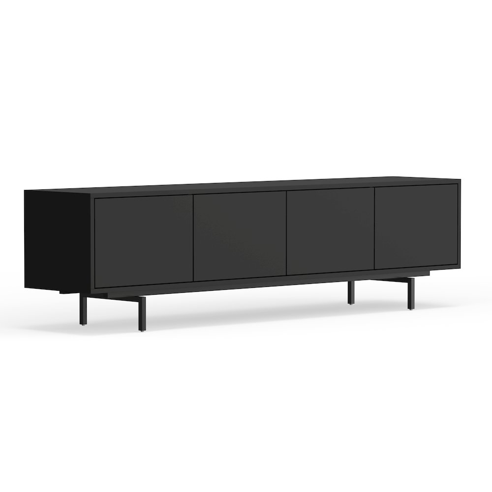Graysen Black Laminate 4 Door TV Console. Picture 1