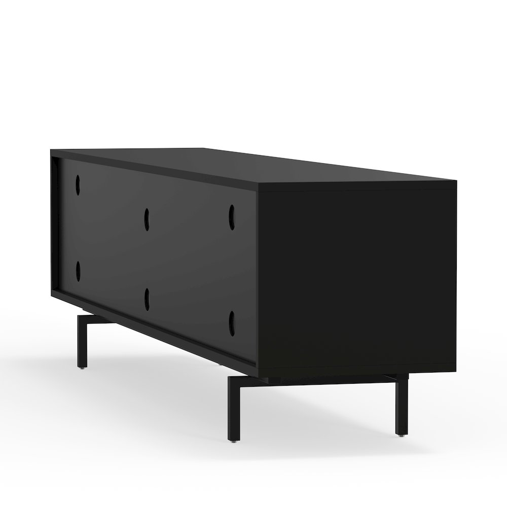 Graysen Black Laminate 4 Door TV Console. Picture 4