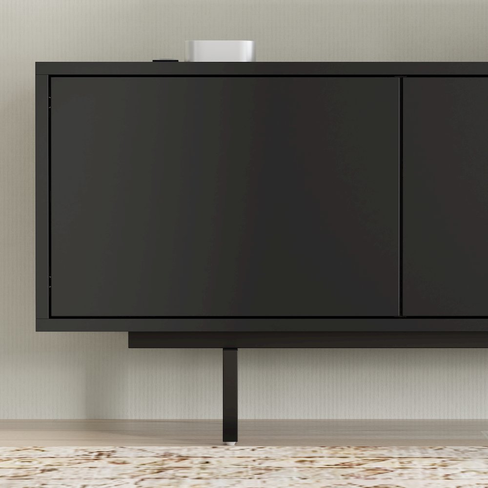 Graysen Black Laminate 4 Door TV Console. Picture 11