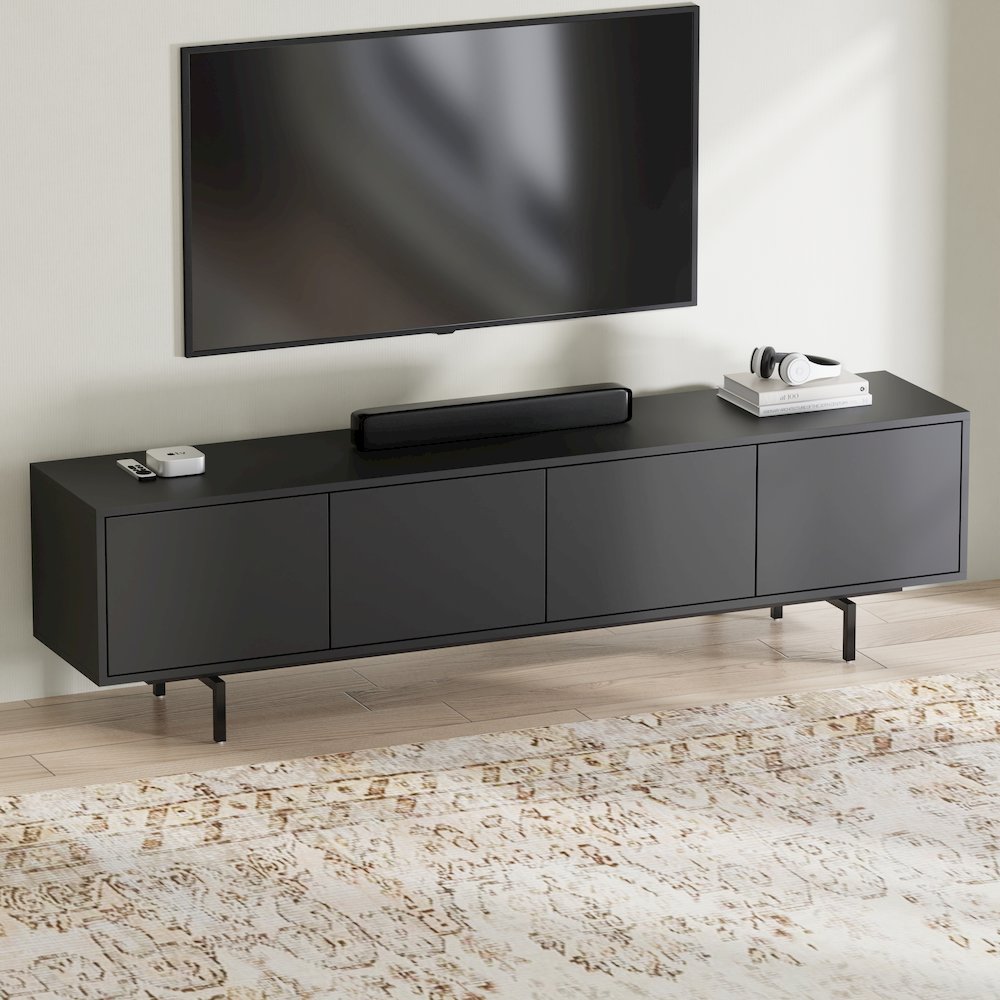 Graysen Black Laminate 4 Door TV Console. Picture 13
