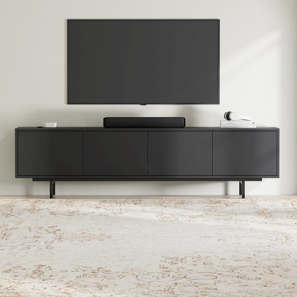 Graysen Black Laminate 4 Door TV Console. Picture 14