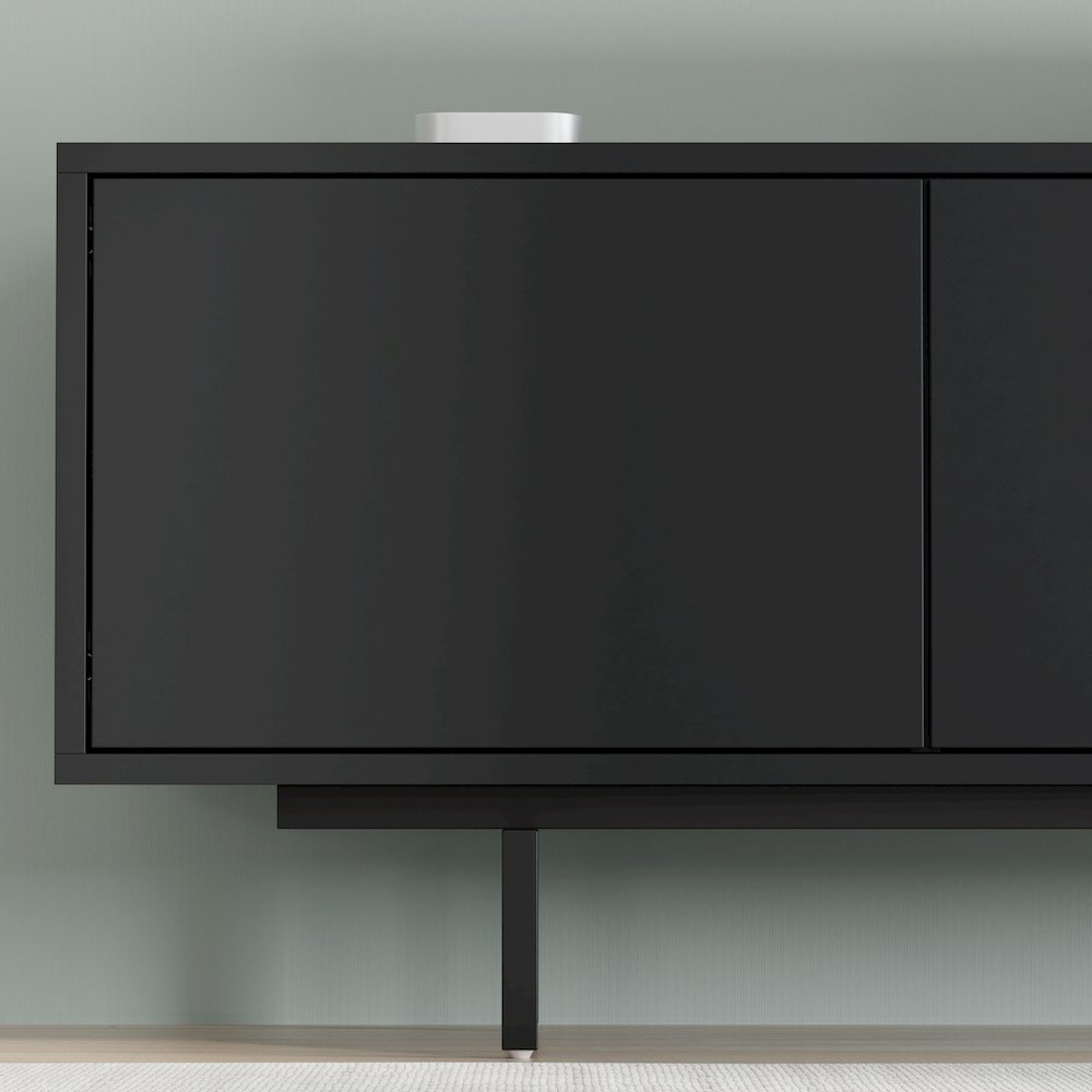 Graysen Black Laminate 4 Door TV Console. Picture 21