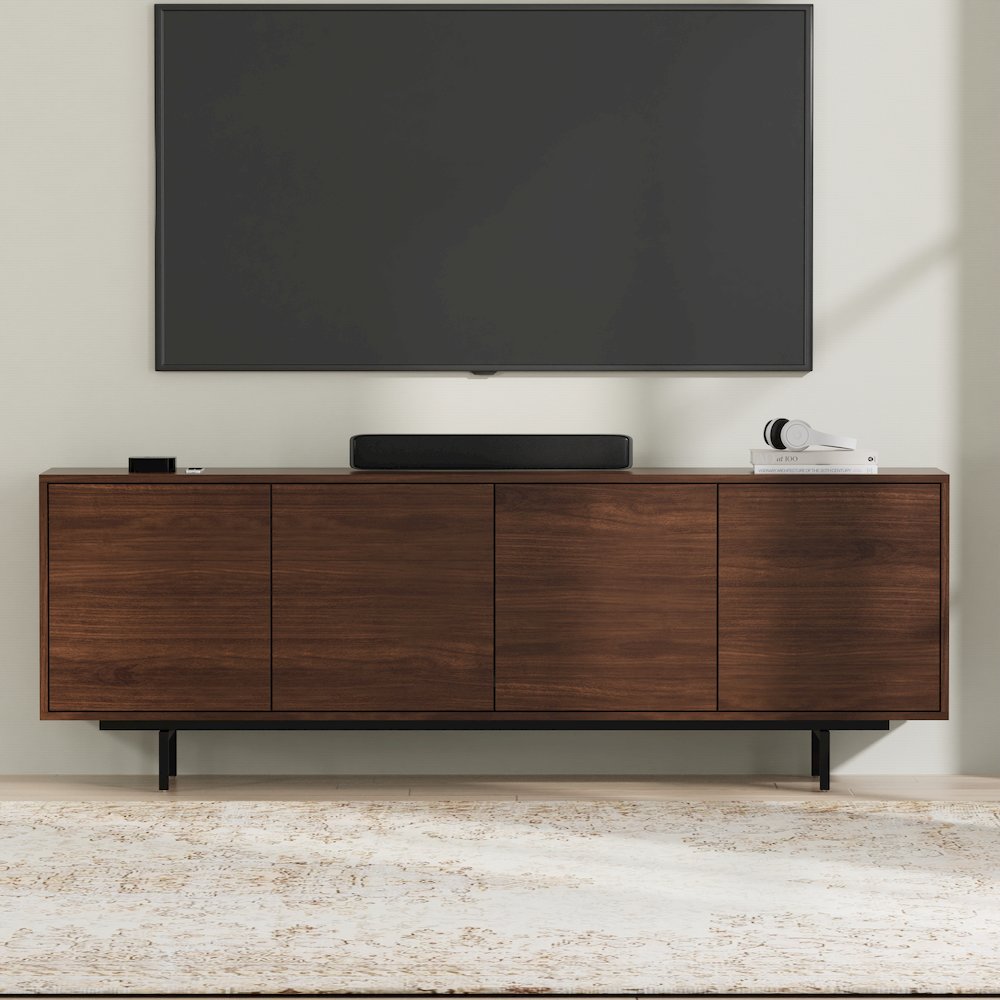 Graysen Walnut Laminate 4 Door TV Console. Picture 5