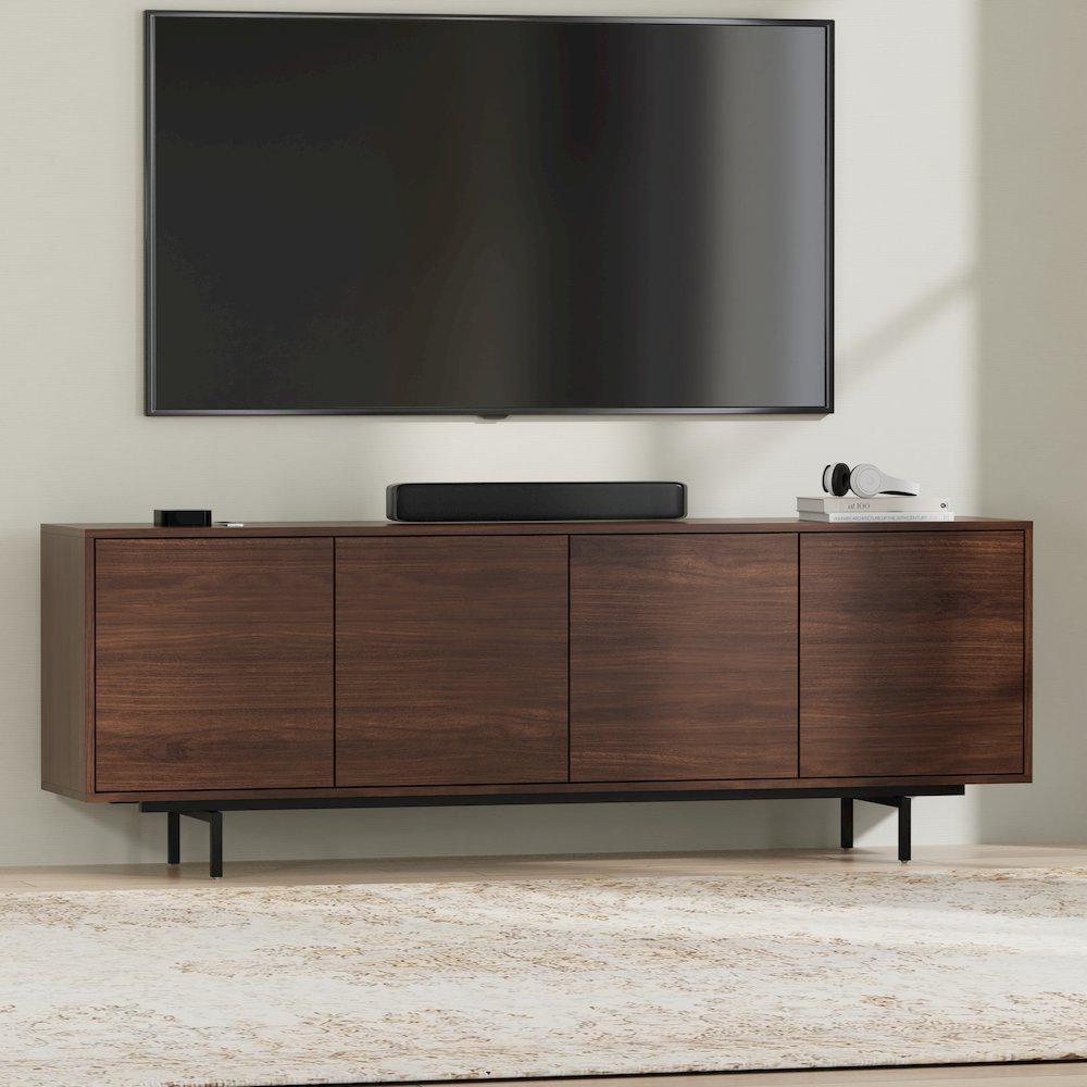 Graysen Walnut Laminate 4 Door TV Console. Picture 6