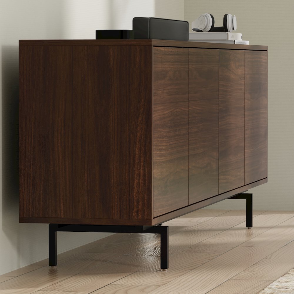 Graysen Walnut Laminate 4 Door TV Console. Picture 8