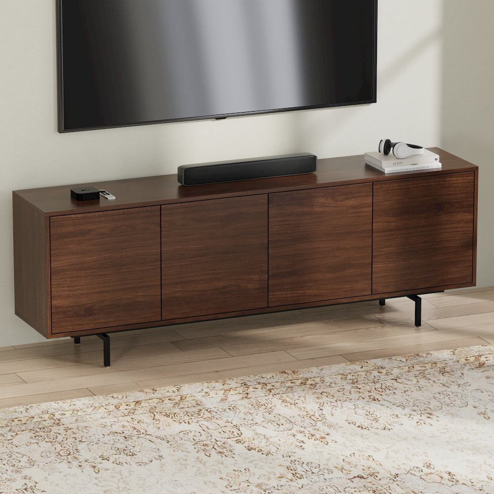 Graysen Walnut Laminate 4 Door TV Console. Picture 9