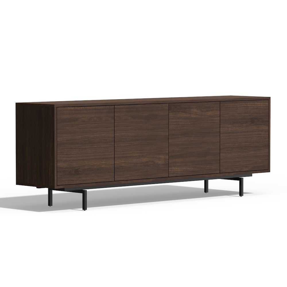 Graysen Walnut Laminate 4 Door TV Console. Picture 1