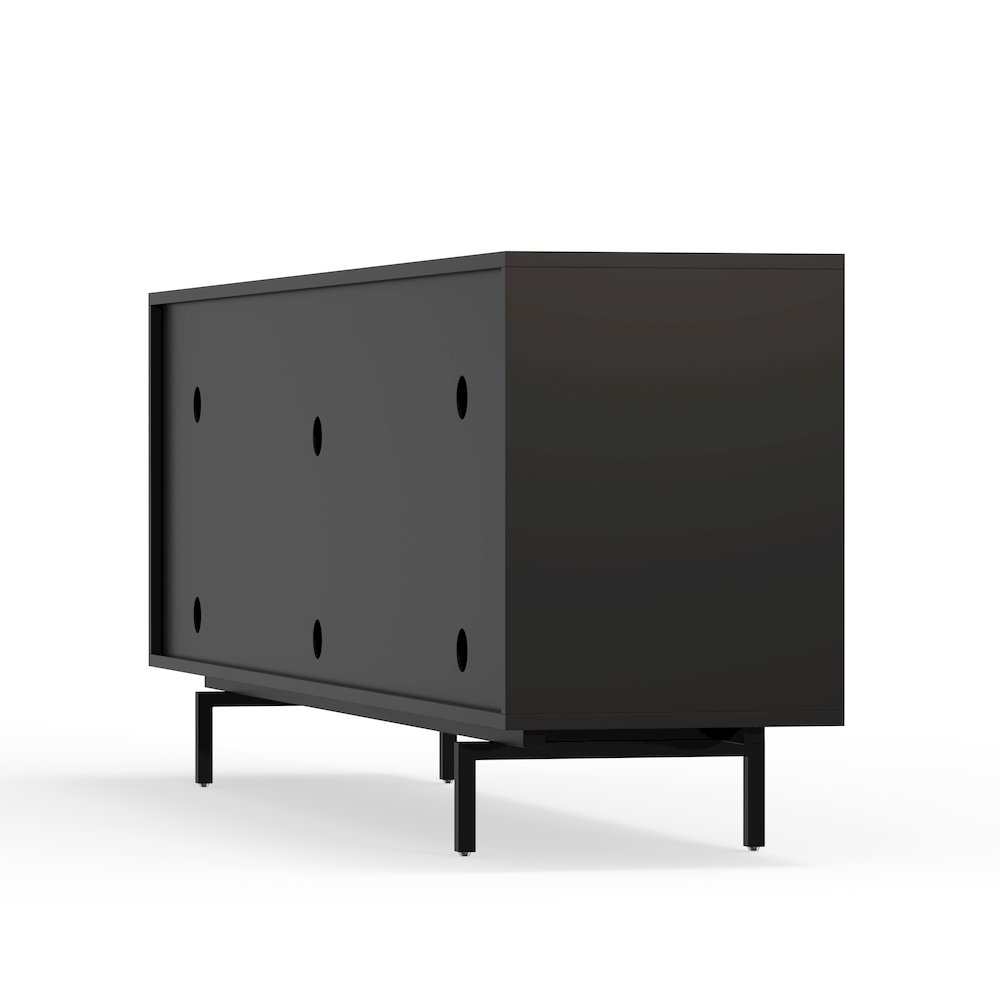 Graysen Black Laminate 4 Door TV Console. Picture 4
