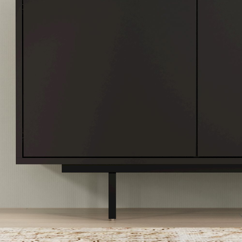 Graysen Black Laminate 4 Door TV Console. Picture 12