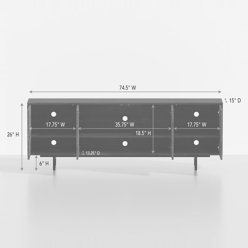 Graysen Black Laminate 4 Door TV Console. Picture 16