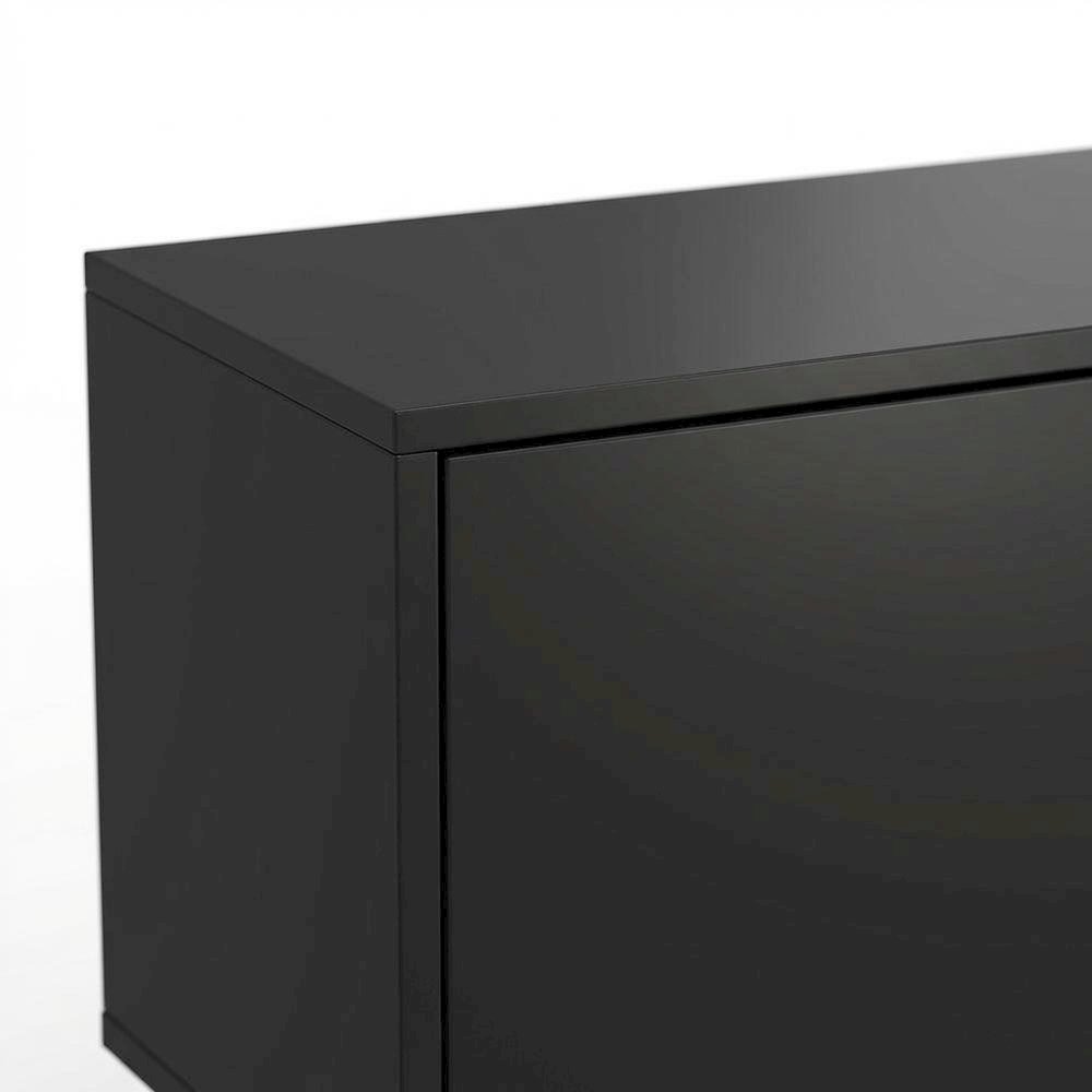 Black Laminate TV Console with 3 Doors and Modern Design. Picture 5