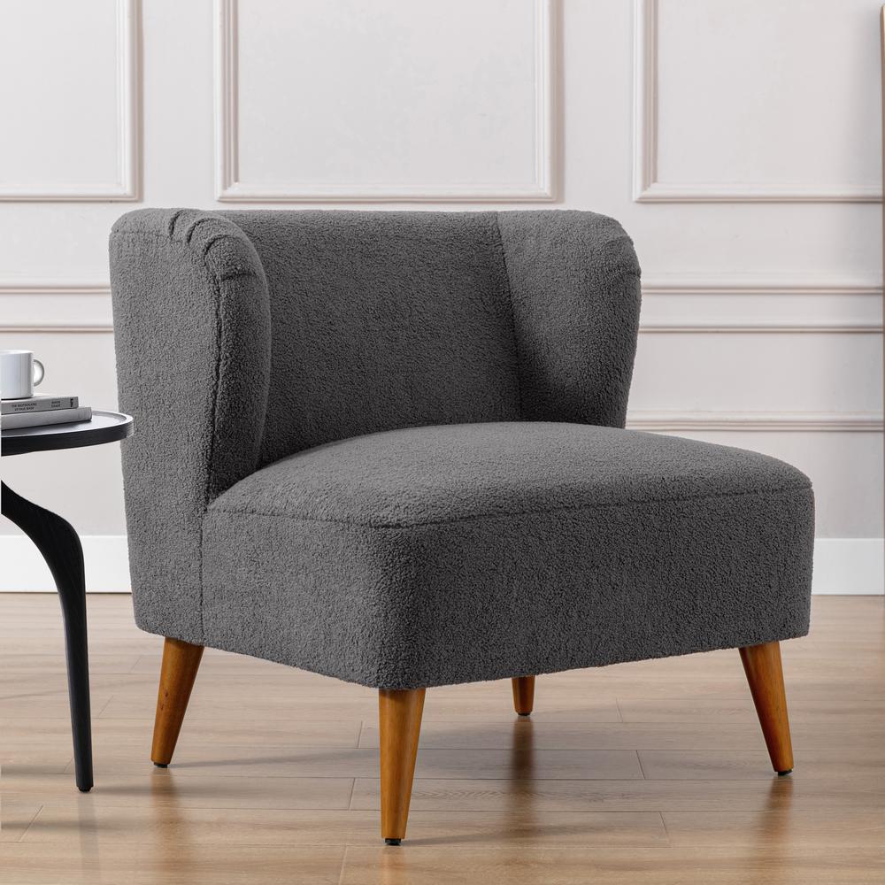 Vesper Boucle Accent Chair - Grey. Picture 2