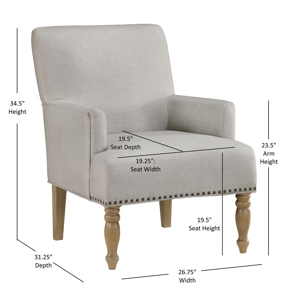 Anna Beige Arm Chair. Picture 14