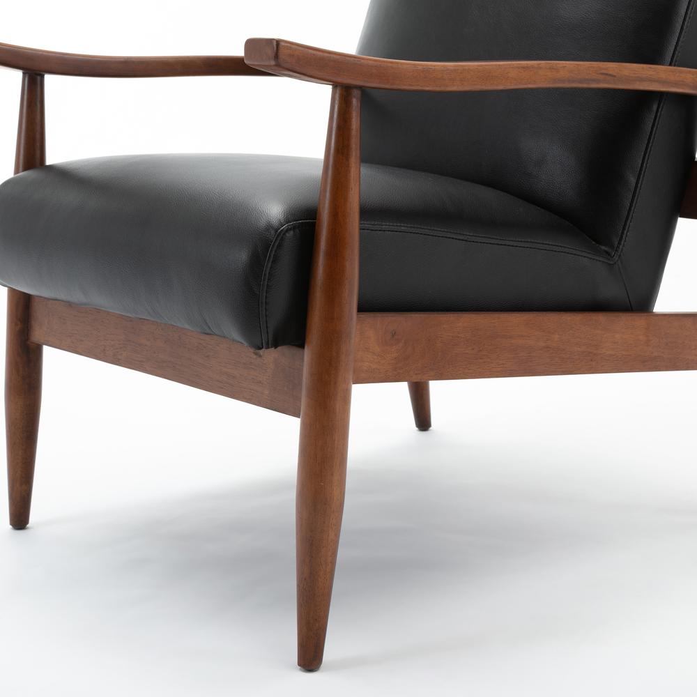 Austin Black Leather Gel Wooden Base Accent Chair. Picture 5