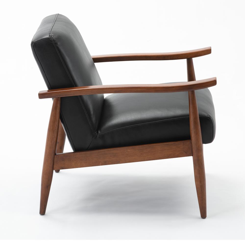 Austin Black Leather Gel Wooden Base Accent Chair. Picture 8