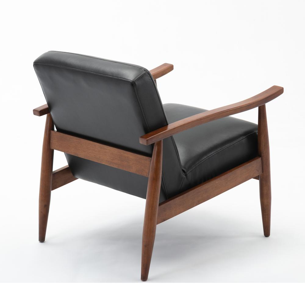 Austin Black Leather Gel Wooden Base Accent Chair. Picture 9