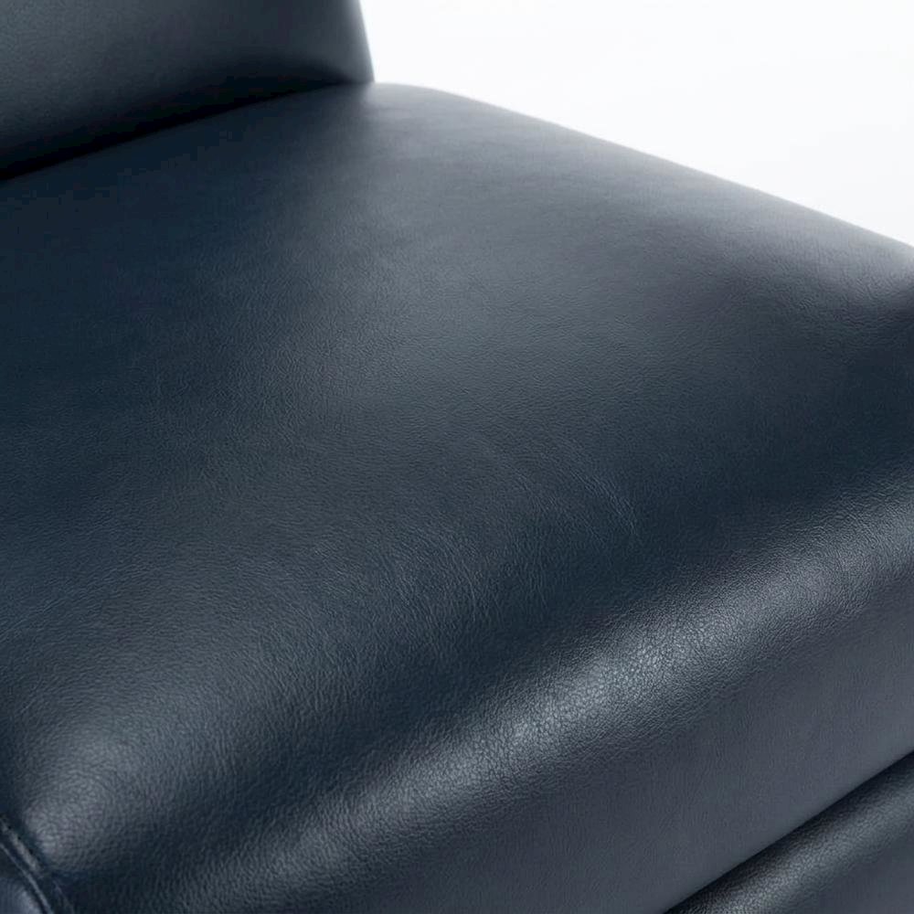 Semi-Leather Push Back Manual Recliner Chair with Wood Arms for Living Room. Picture 6