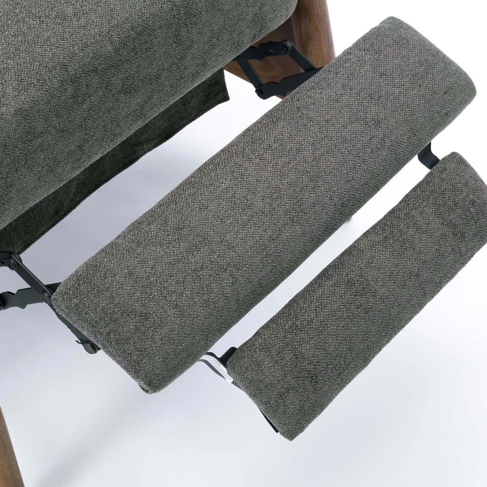 Soren Wood Arm Push Back Recliner - Charcoal. Picture 5