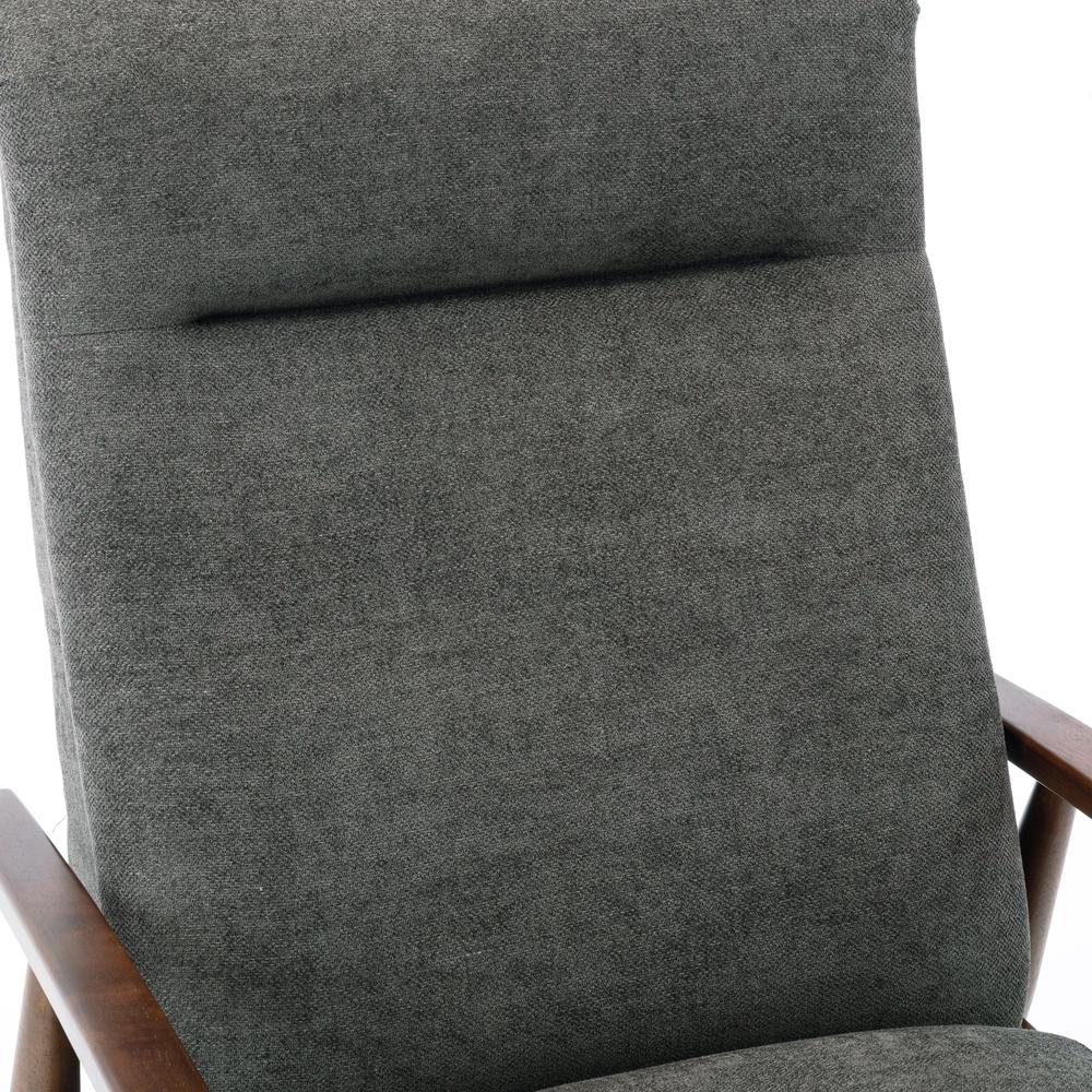 Soren Wood Arm Push Back Recliner - Charcoal. Picture 7