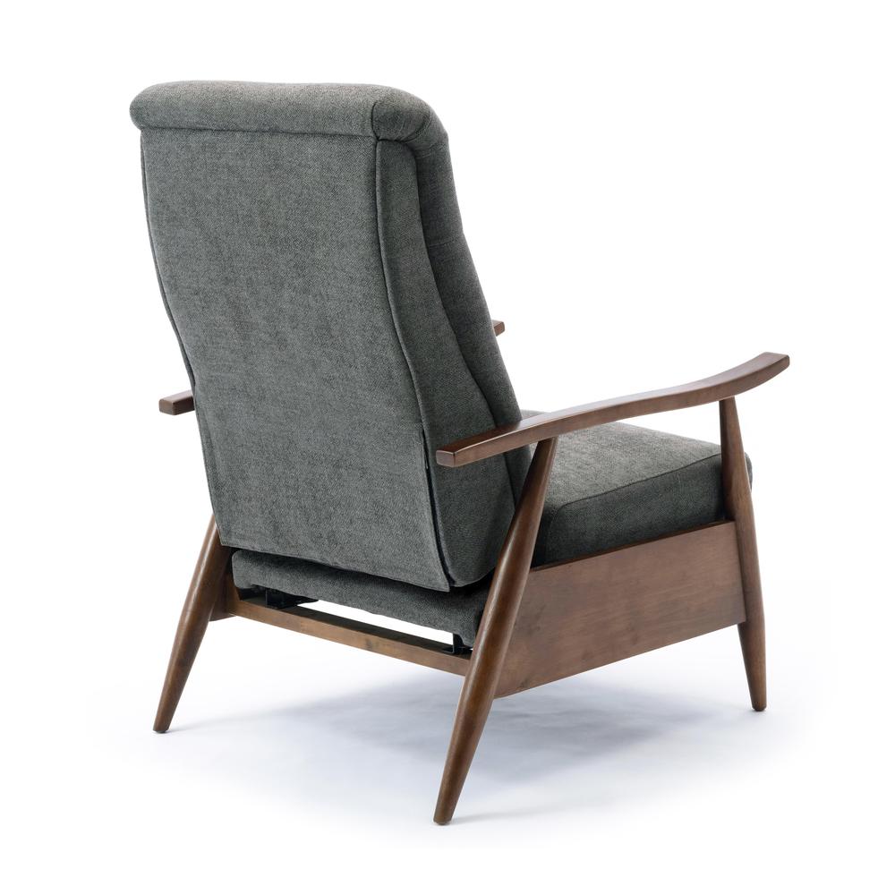Soren Wood Arm Push Back Recliner - Charcoal. Picture 10