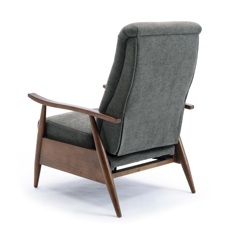 Soren Wood Arm Push Back Recliner - Charcoal. Picture 11