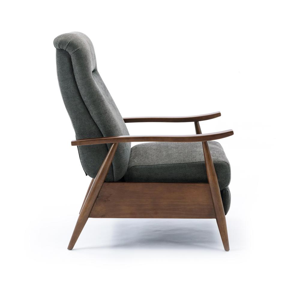 Soren Wood Arm Push Back Recliner - Charcoal. Picture 12