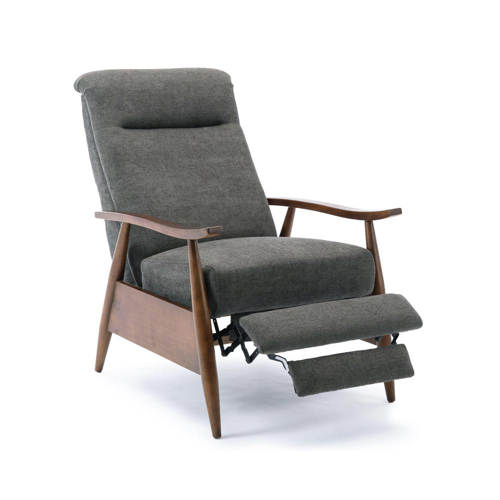 Soren Wood Arm Push Back Recliner - Charcoal. Picture 13