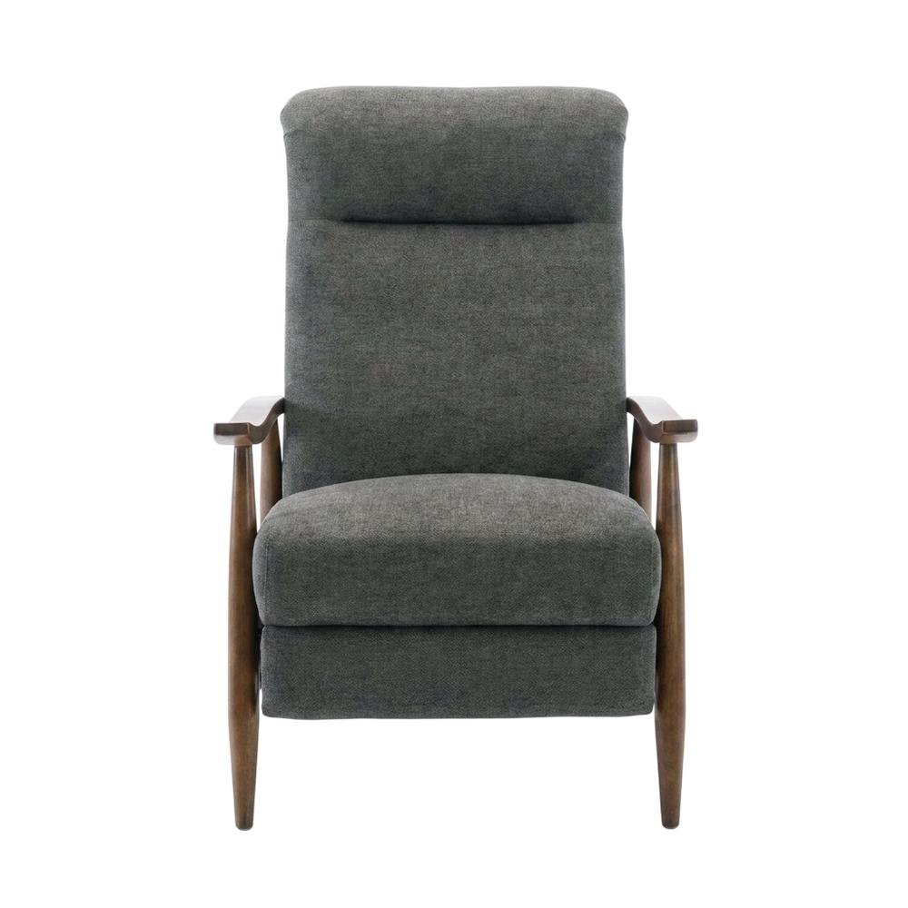 Wood Arm Push Back Recliner Chair with Polyester Upholstery for Living Room. Picture 1