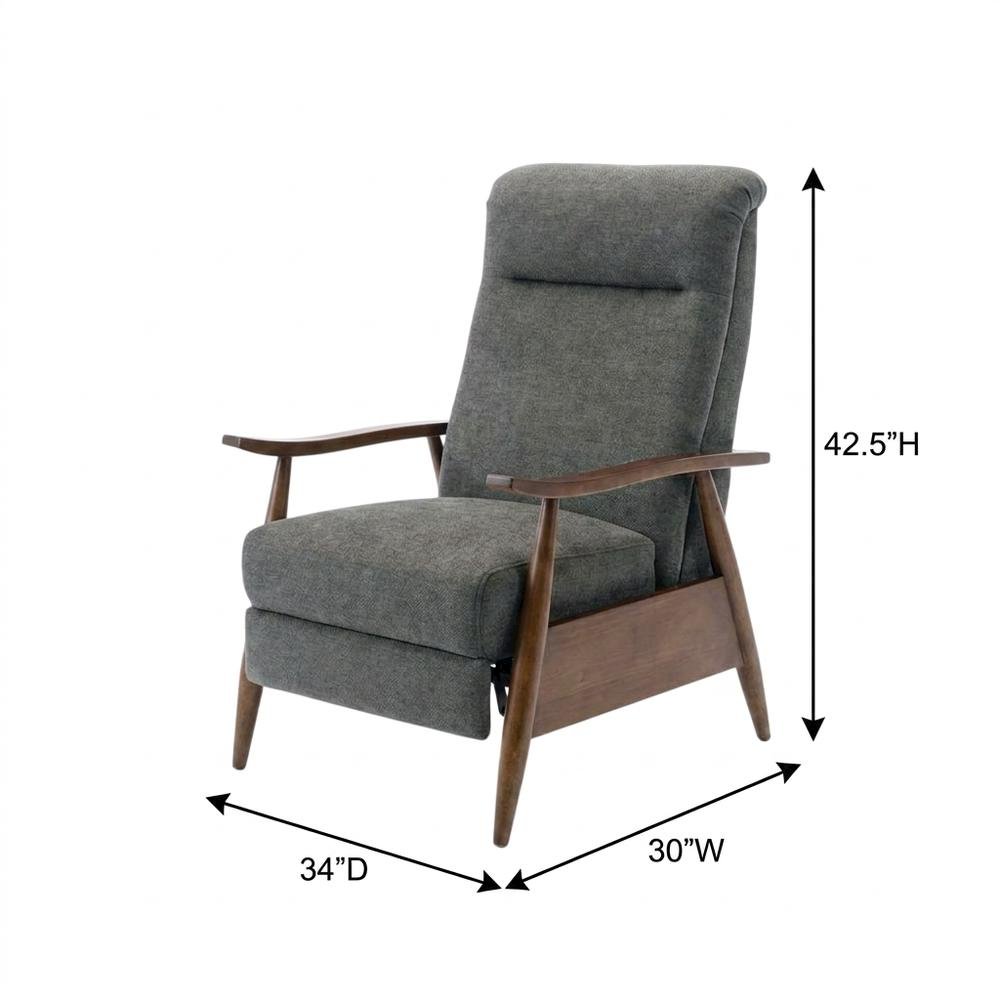 Wood Arm Push Back Recliner Chair with Polyester Upholstery for Living Room. Picture 5