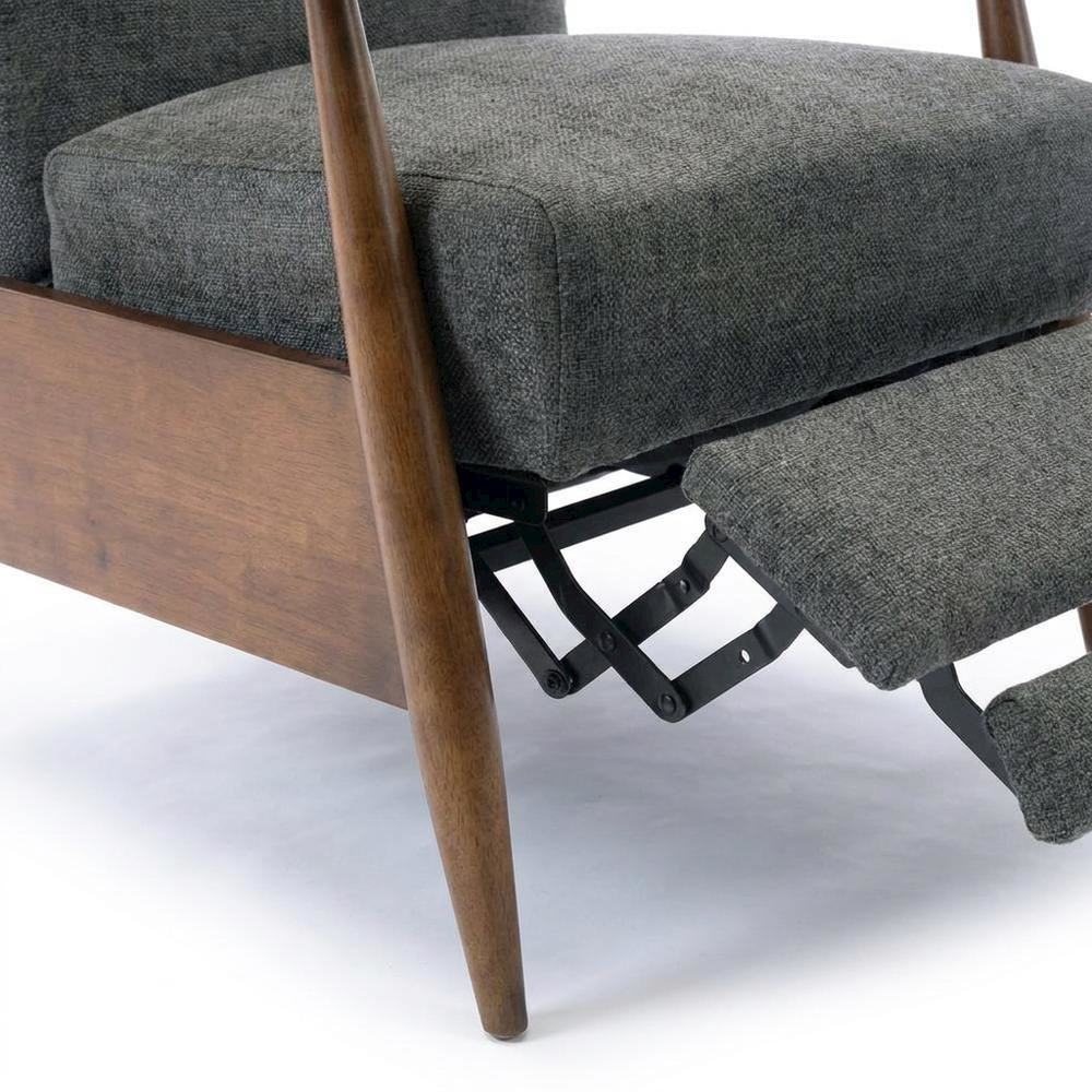 Wood Arm Push Back Recliner Chair with Polyester Upholstery for Living Room. Picture 7