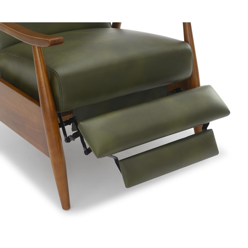 Solaris Wood Arm Push Back Recliner - Fern Green. Picture 5