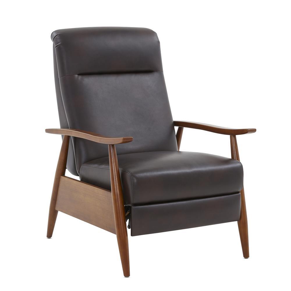 Solaris Wood Arm Push Back Recliner - Burnished Brown. Picture 1
