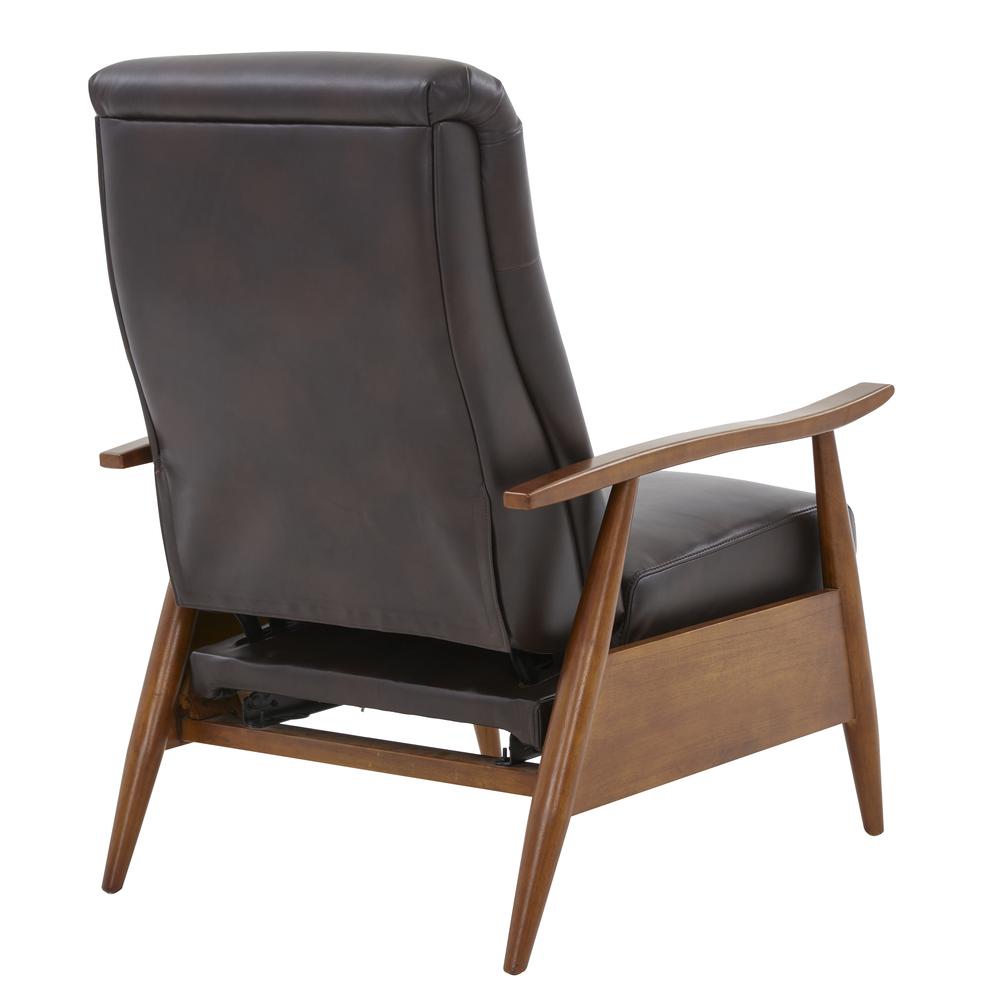 Solaris Wood Arm Push Back Recliner - Burnished Brown. Picture 4