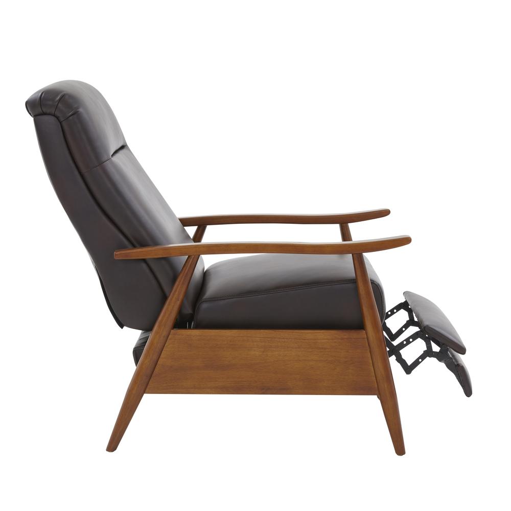 Solaris Wood Arm Push Back Recliner - Burnished Brown. Picture 8