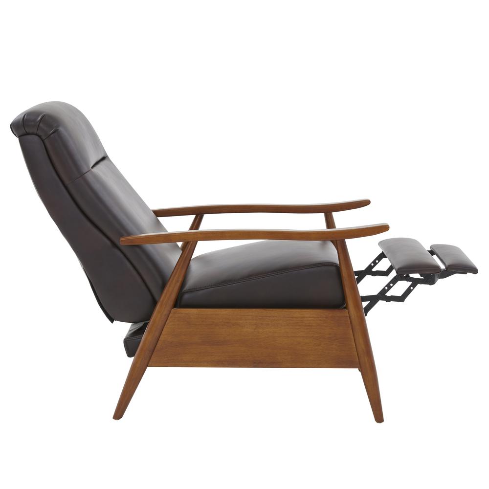 Solaris Wood Arm Push Back Recliner - Burnished Brown. Picture 10