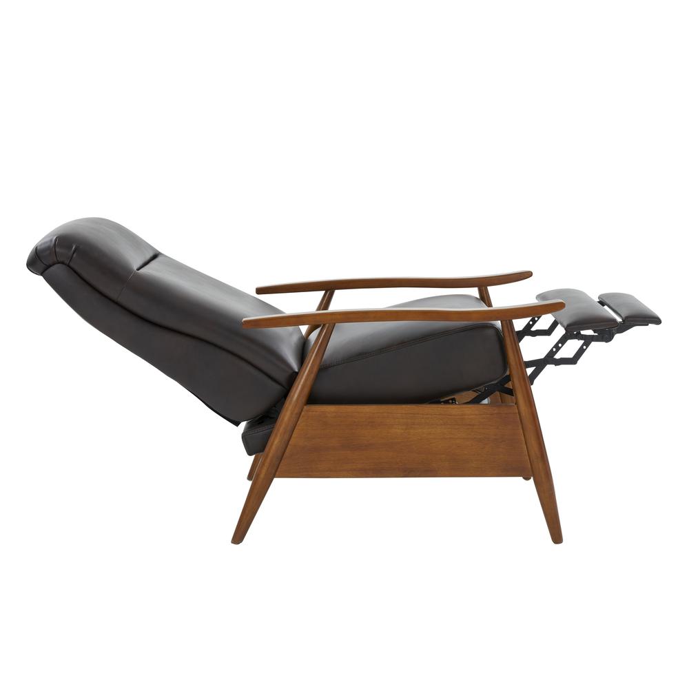 Solaris Wood Arm Push Back Recliner - Burnished Brown. Picture 11