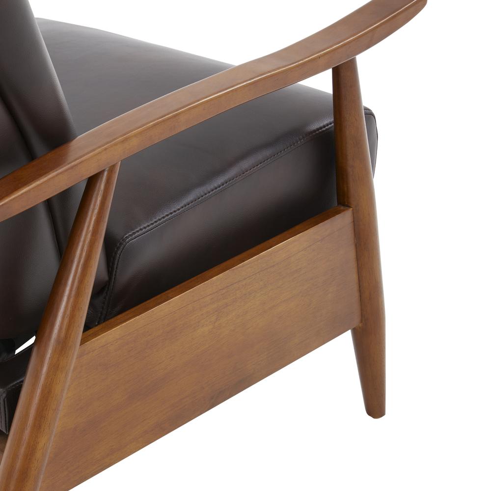 Solaris Wood Arm Push Back Recliner - Burnished Brown. Picture 19