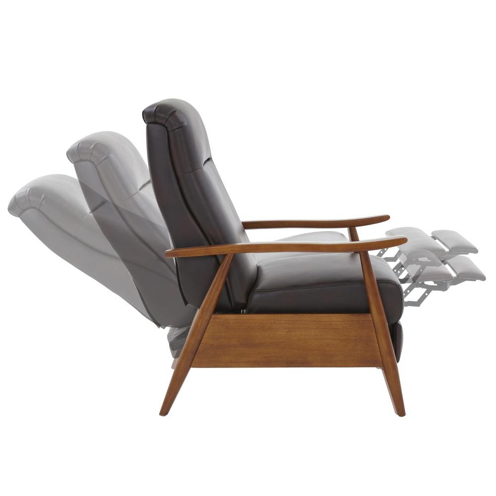 Solaris Wood Arm Push Back Recliner - Burnished Brown. Picture 21