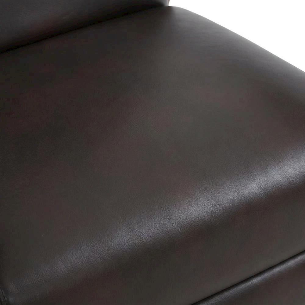 Semi-Leather Recliner Chair with Wood Arms, Push-Back for Living Room. Picture 6