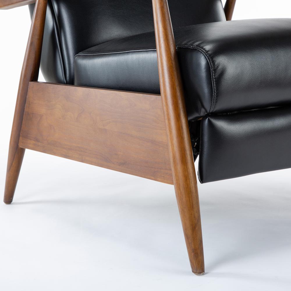 Solaris Wood Arm Push Back Recliner - Black. Picture 3